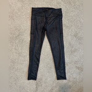 Black on black leopard leggings - onyx leopard